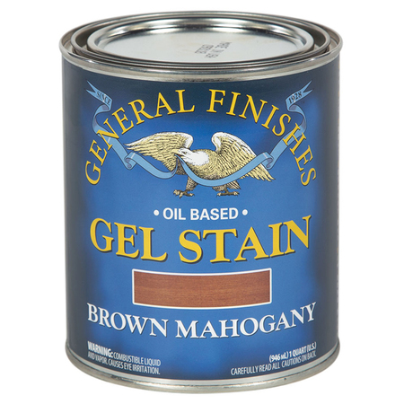 GENERAL FINISHES 1 Qt Brown Mahogany Gel Stain Oil-Based Heavy Bodied Stain BQ